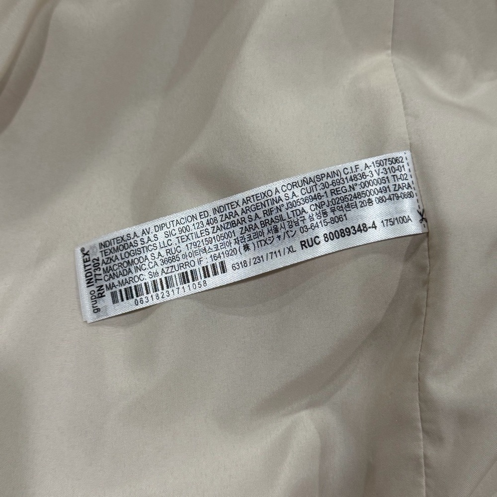 Brand New with tags Zara Beige White Faux Fur Coat Jacket Size XL - Picture 9 of 11